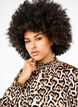 Bluse med smock og leopardprint, Brun, Model image number 3