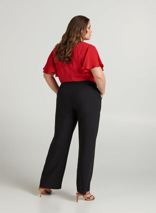 Klassiske bukser med vidde, Black, Model image number 0