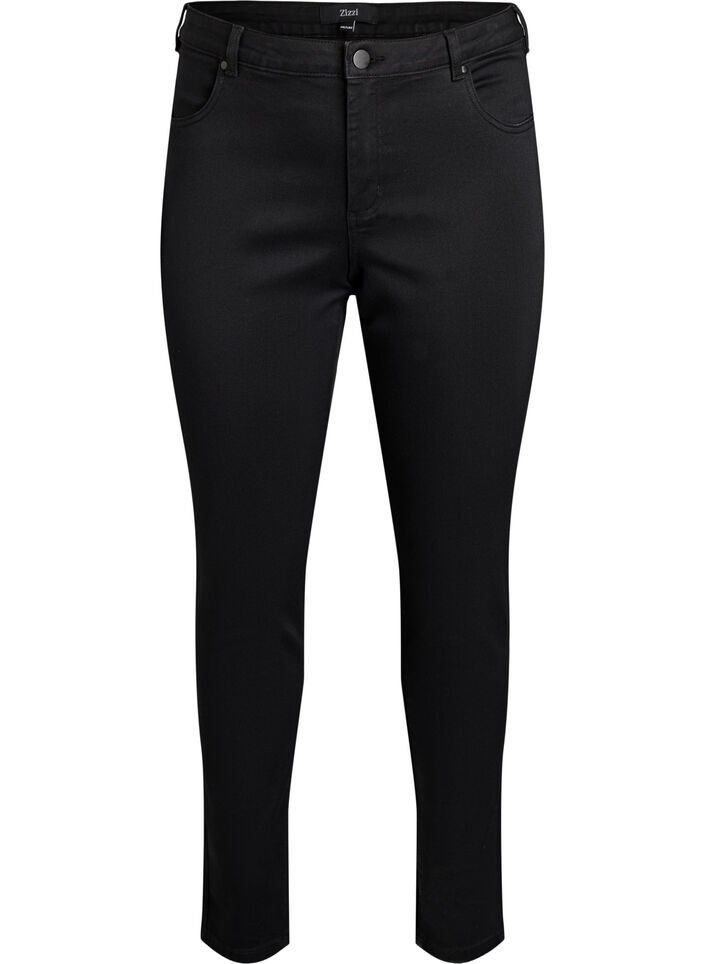 Slim fit Emily jeans med regul&aelig;r talje, Sort, Packshot image number 0