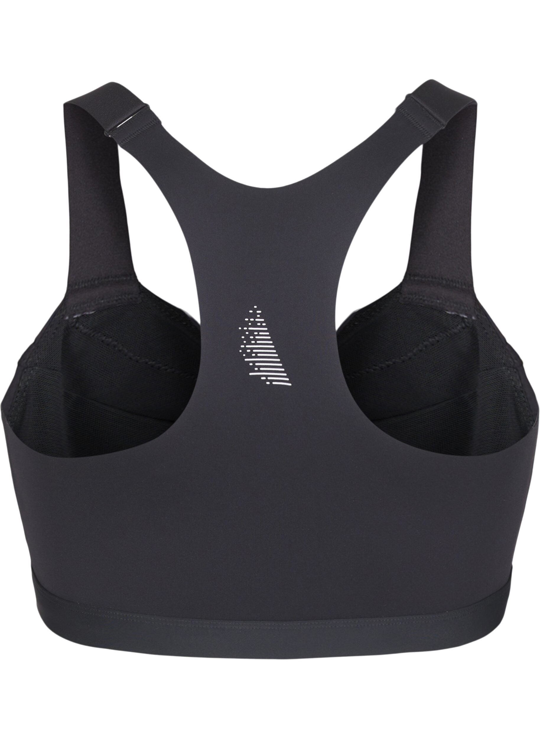 ZizziSportsbh med frontlukning og h&oslash;j st&oslash;tte, Sort, Packshot image number 1