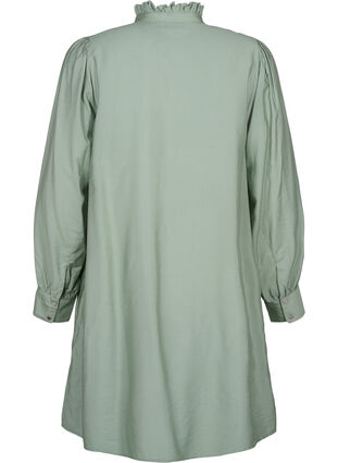 Skjortekjole i viskose med flæser, Green Bay, Packshot image number 1