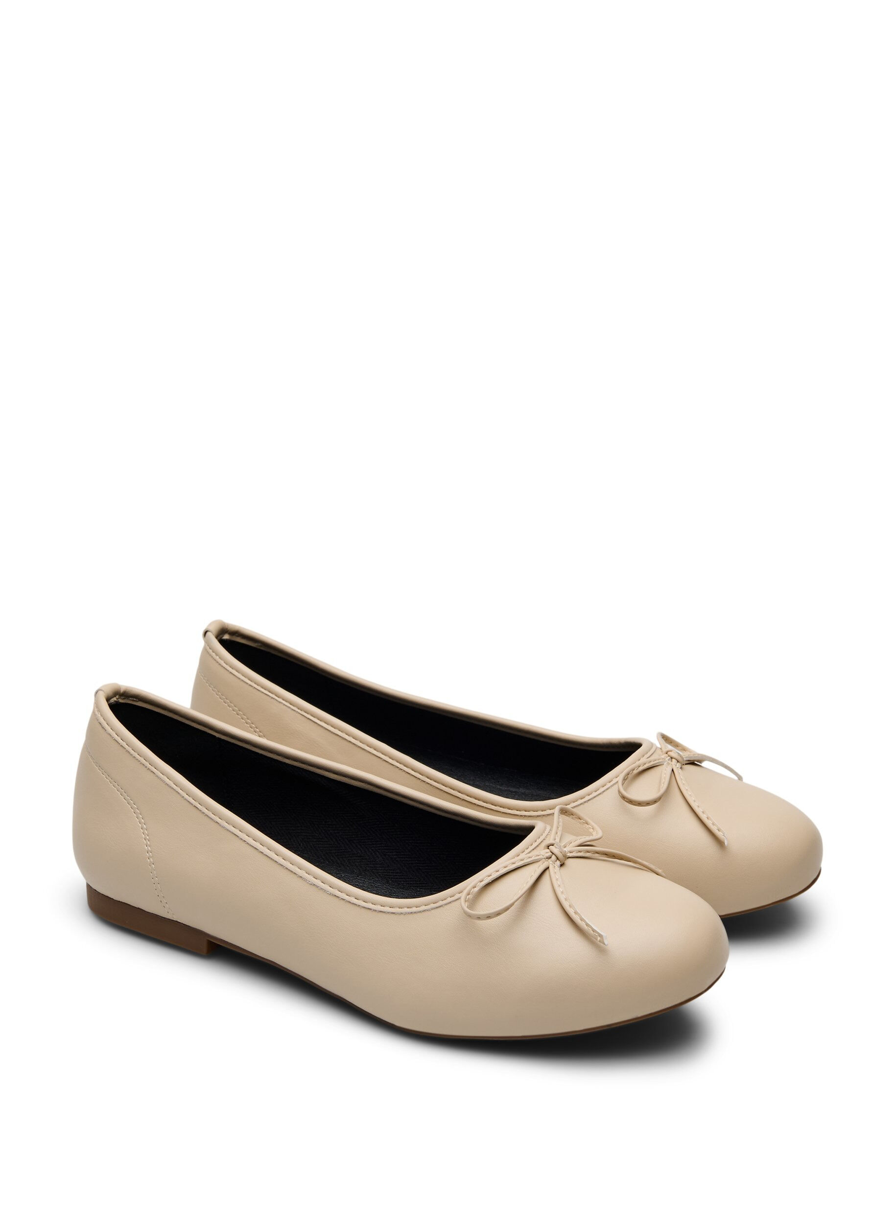 Zizzi Wide fit - Ballerina med sl&oslash;jfe, Beige, Packshot image number 1