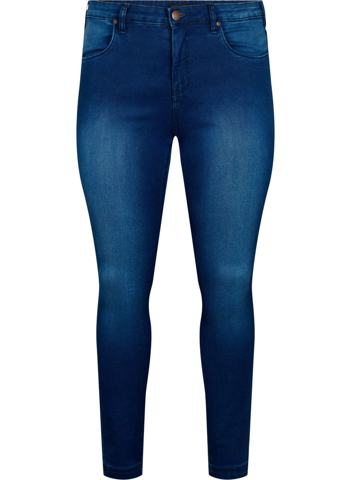 Super slim Amy jeans med h&oslash;j talje, Blue Denim, Packshot image number 0