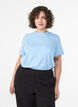 Basis t-shirt i bomuld med rund hals, Bl&aring;, Model image number 0