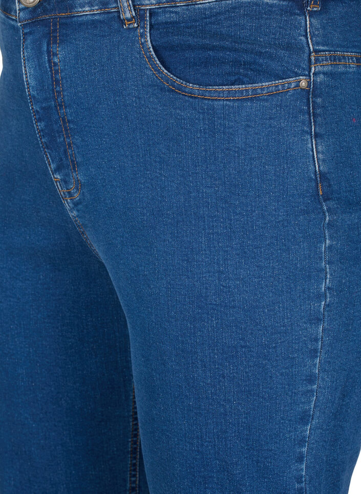 Højtaljede Gemma jeans med regular fit, Blå, Packshot image number 2