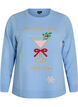 Strikbluse med julemotiv, Bl&aring;, Packshot image number 0
