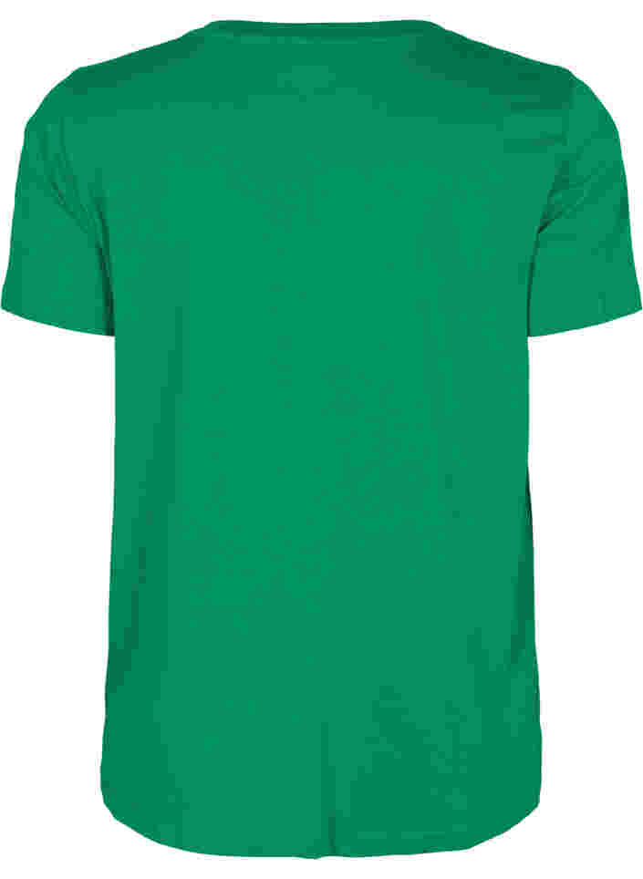 Kortærmet bomulds t-shirt med tekstprint, Jolly Green, Packshot image number 1