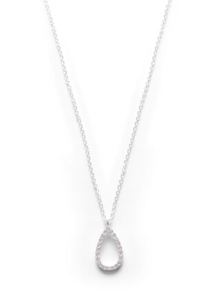 Sølvfarvet halskæde med vedhæng , Silver, Packshot image number 0