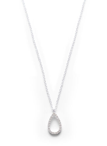 Sølvfarvet halskæde med vedhæng , Silver, Packshot image number 0