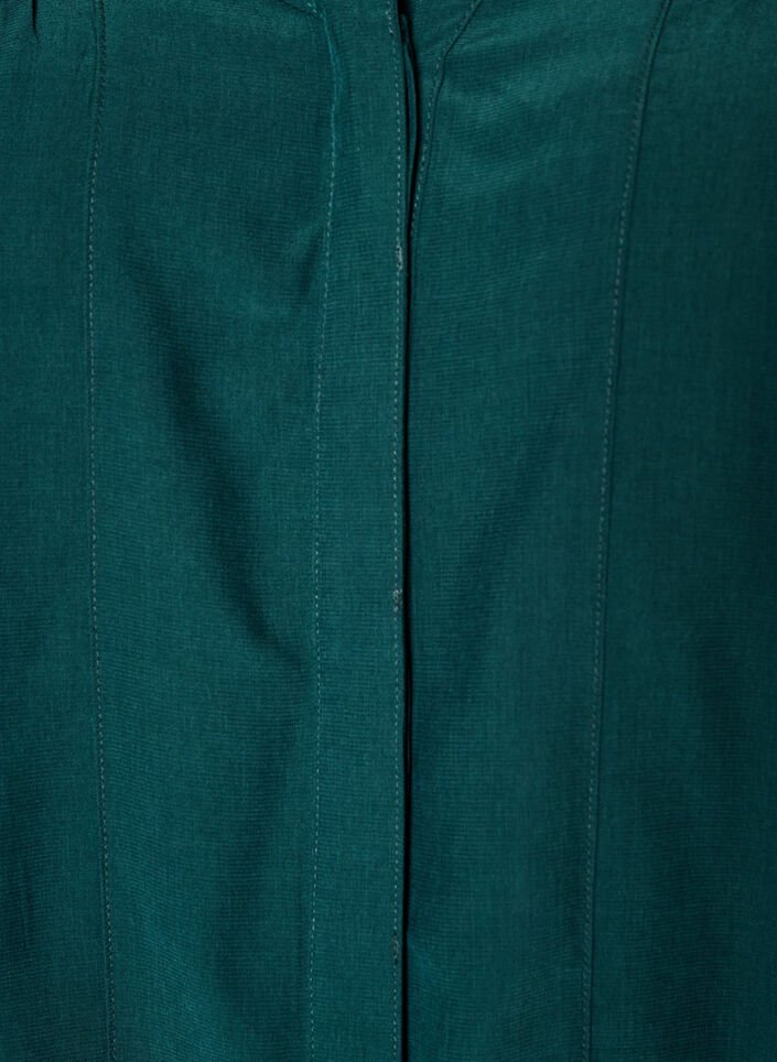 Skjortebluse med fl&aelig;sekrave og rynkedetaljer, Gr&oslash;n, Packshot image number 2