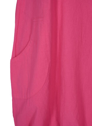 Kortærmet kjole i bomuld, Beetroot Purple, Packshot image number 3