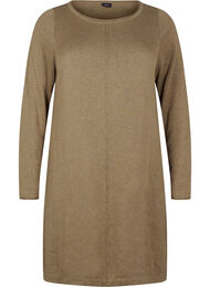 Strikkjole i bomulds-viskosemix, Grøn