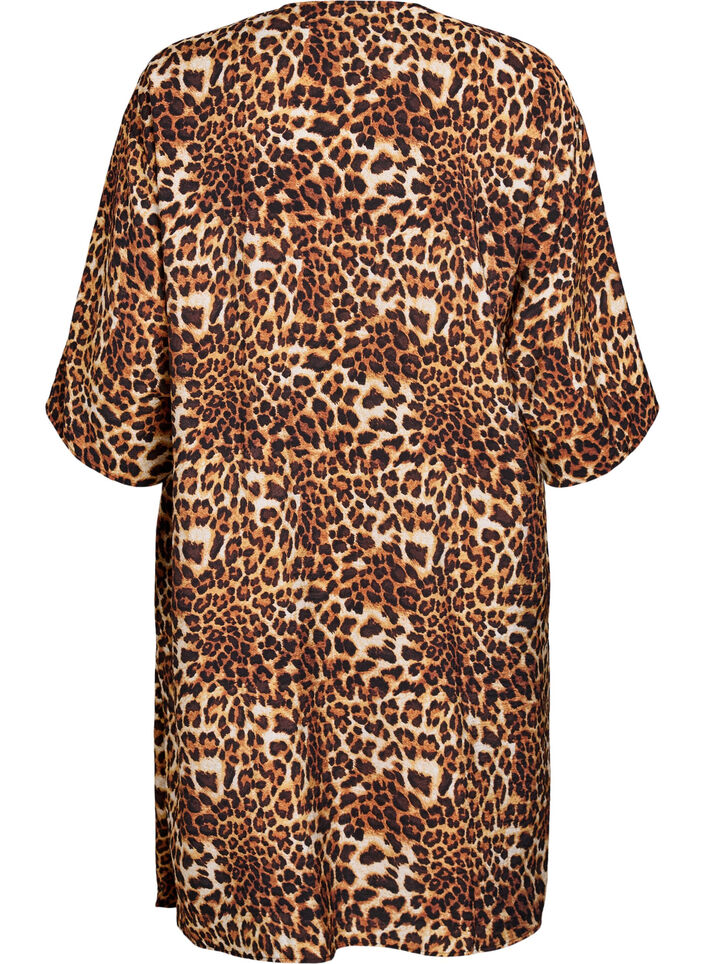 Kimono i viskose med 3/4 &aelig;rmer, Brun, Packshot image number 1