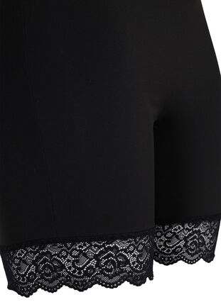 Light shapewear shorts med blondekant, Black, Packshot image number 3
