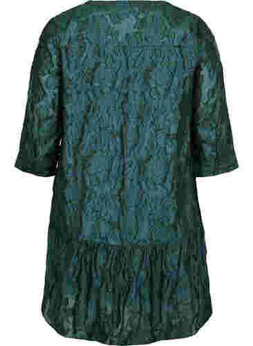Jacquard kjole med flæser og a-shape, Scarab, Packshot image number 1