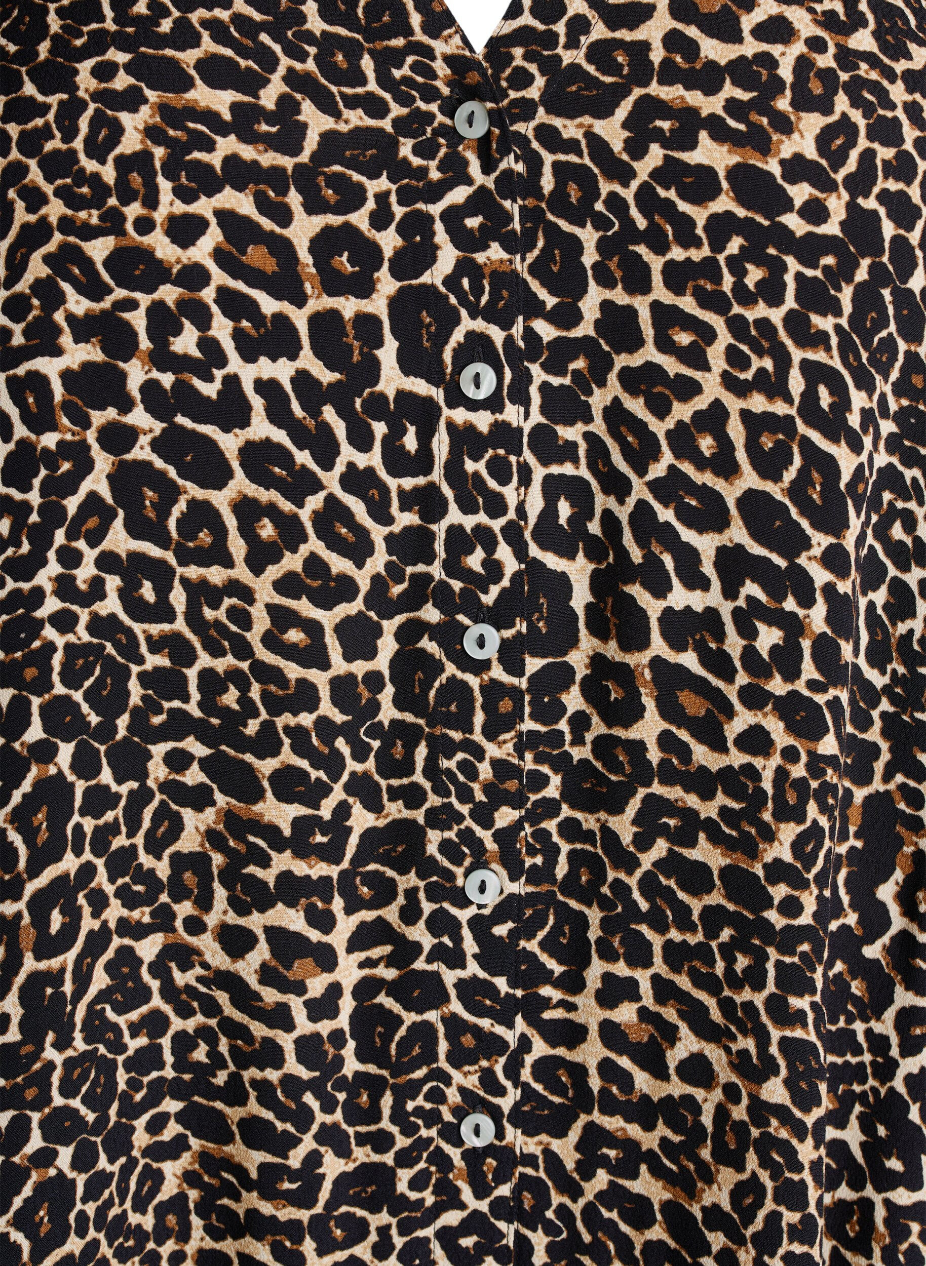 Zizzi Midikjole i viskose med print og lange &aelig;rmer, Brun, Packshot image number 2