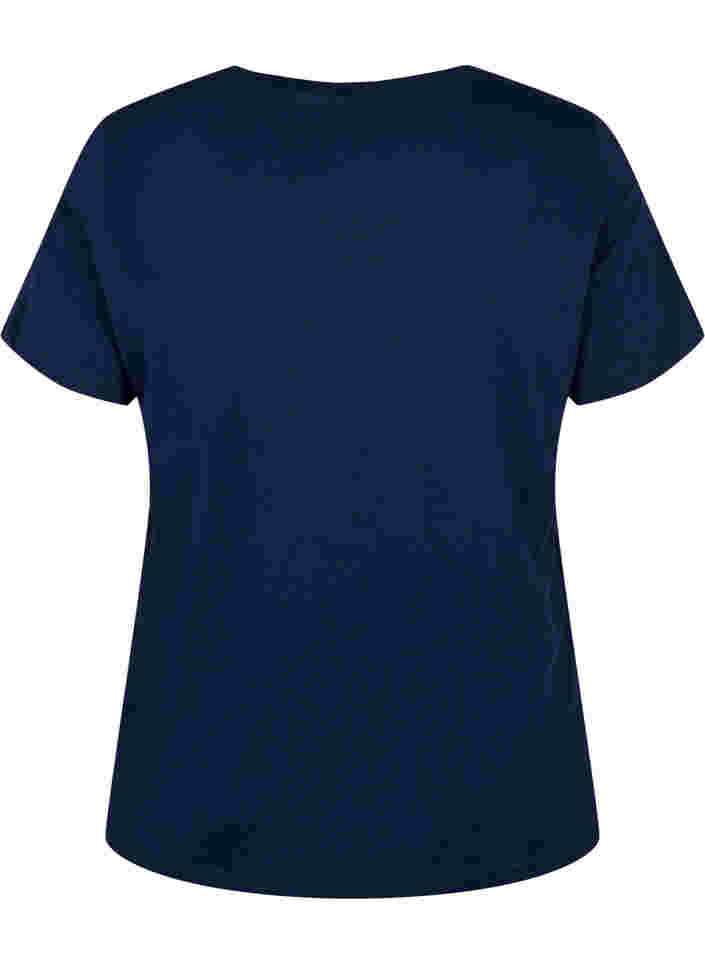 Jule t-shirt i bomuld, Navy Blazer Wine, Packshot image number 1