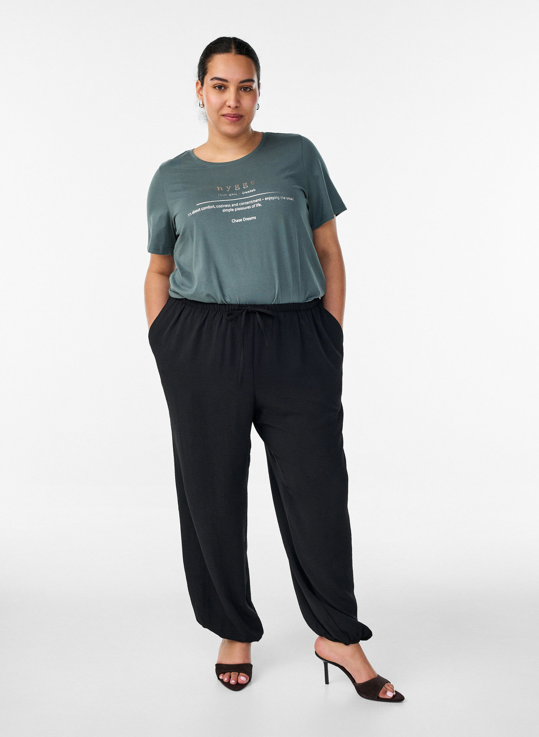 ZizziT-shirt med motiv, Gr&oslash;n, Model image number 1