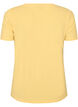 Ensfarvet basis t-shirt i bomuld, Gul, Packshot image number 1