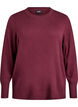 Strikbluse med rund hals, R&oslash;d, Packshot image number 0