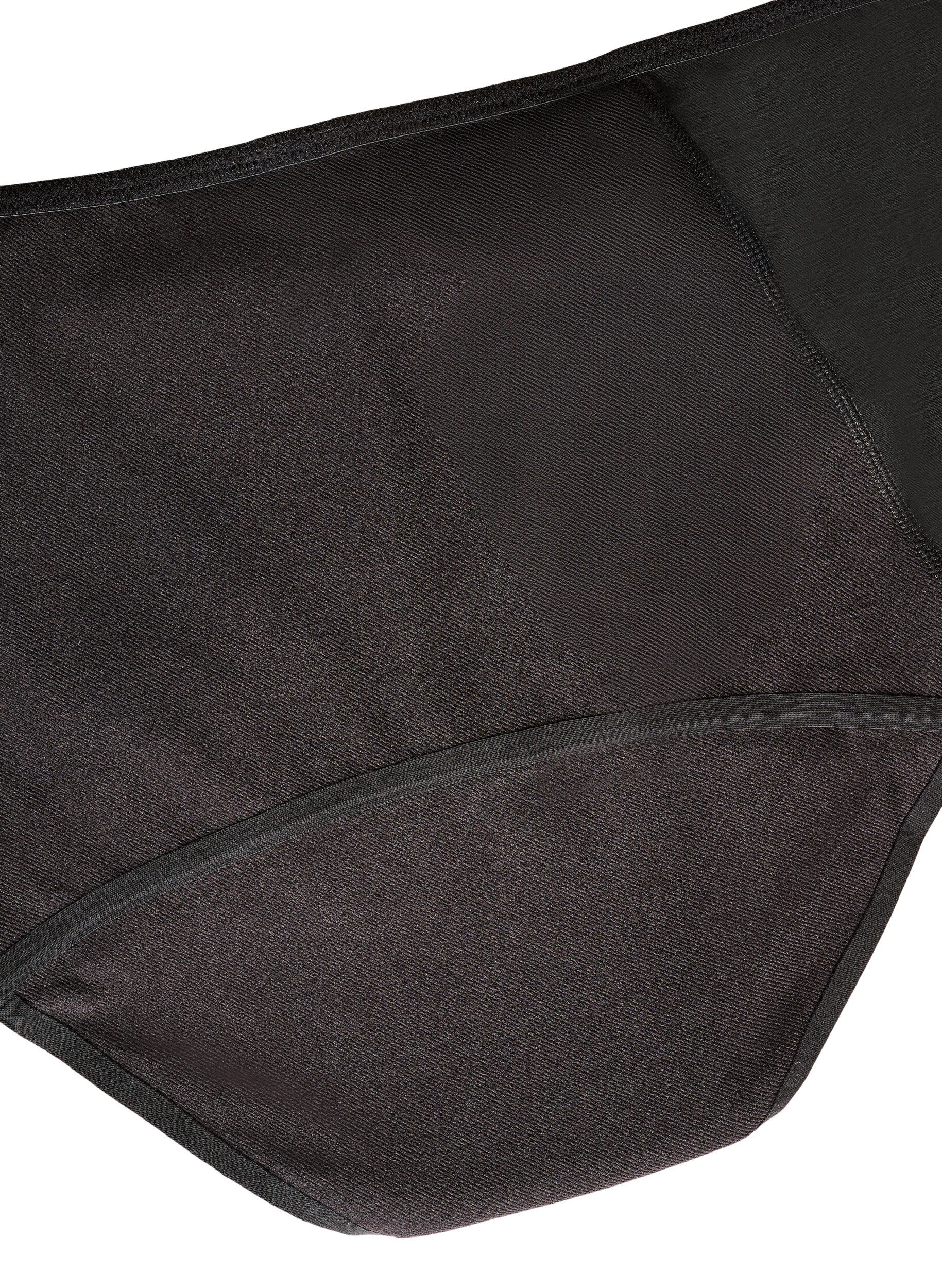 Zizzi H&oslash;jtaljede menstruationstrusser i bomuld til natbrug, Sort, Packshot image number 4