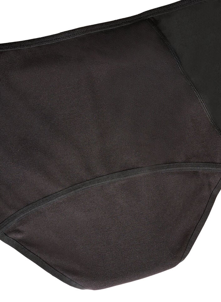 H&oslash;jtaljede menstruationstrusser i bomuld til natbrug, Sort, Packshot