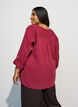 Bluse i bomuldsmusselin med broderi anglaise, R&oslash;d, Model image number 2