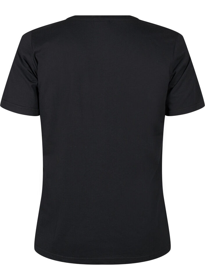 FLASH - T-shirt med motiv, Black Flower Heart , Packshot image number 1