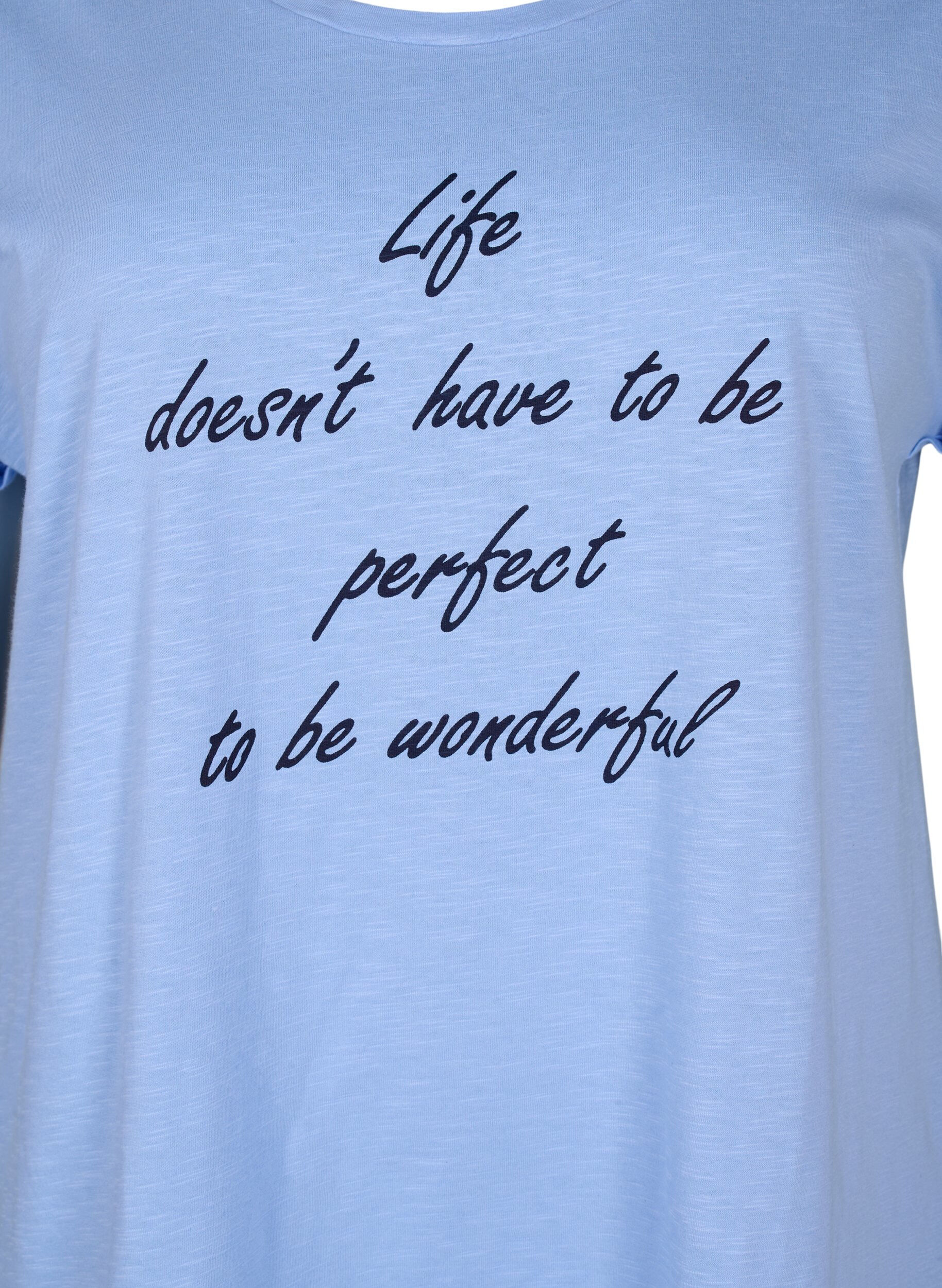 Zizzi T-shirt i &oslash;kologisk bomuld med tryk, Serenityw.Navy Print, Packshot image number 2