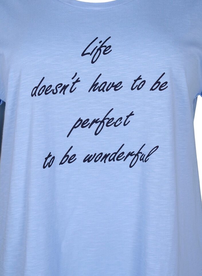 T-shirt i &oslash;kologisk bomuld med tryk, Serenityw.Navy Print, Packshot image number 2