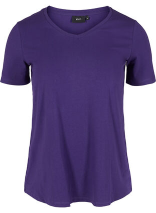Basis t-shirt med v-hals, Parachute Purple, Packshot image number 0
