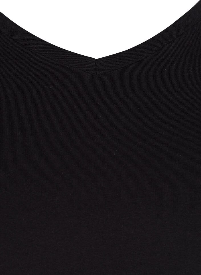 Ensfarvet basis t-shirt i bomuld, Sort, Packshot image number 2