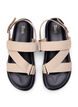 Wide fit - Lædersandal med justerbare stropper, Beige, Packshot image number 2