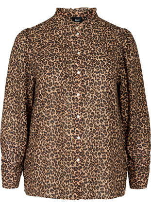 Skjorte med leopard print, Leo, Packshot image number 0