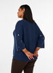 Strikbluse med hjerter og 3/4 &aelig;rmer, Bl&aring;, Model image number 2