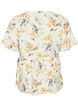 Bluse i h&oslash;r og viskose med V-udsk&aelig;ring og knaplukning, Hvid, Packshot image number 1