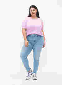 Højtaljede Amy jeans med super slim fit, Light blue, Model