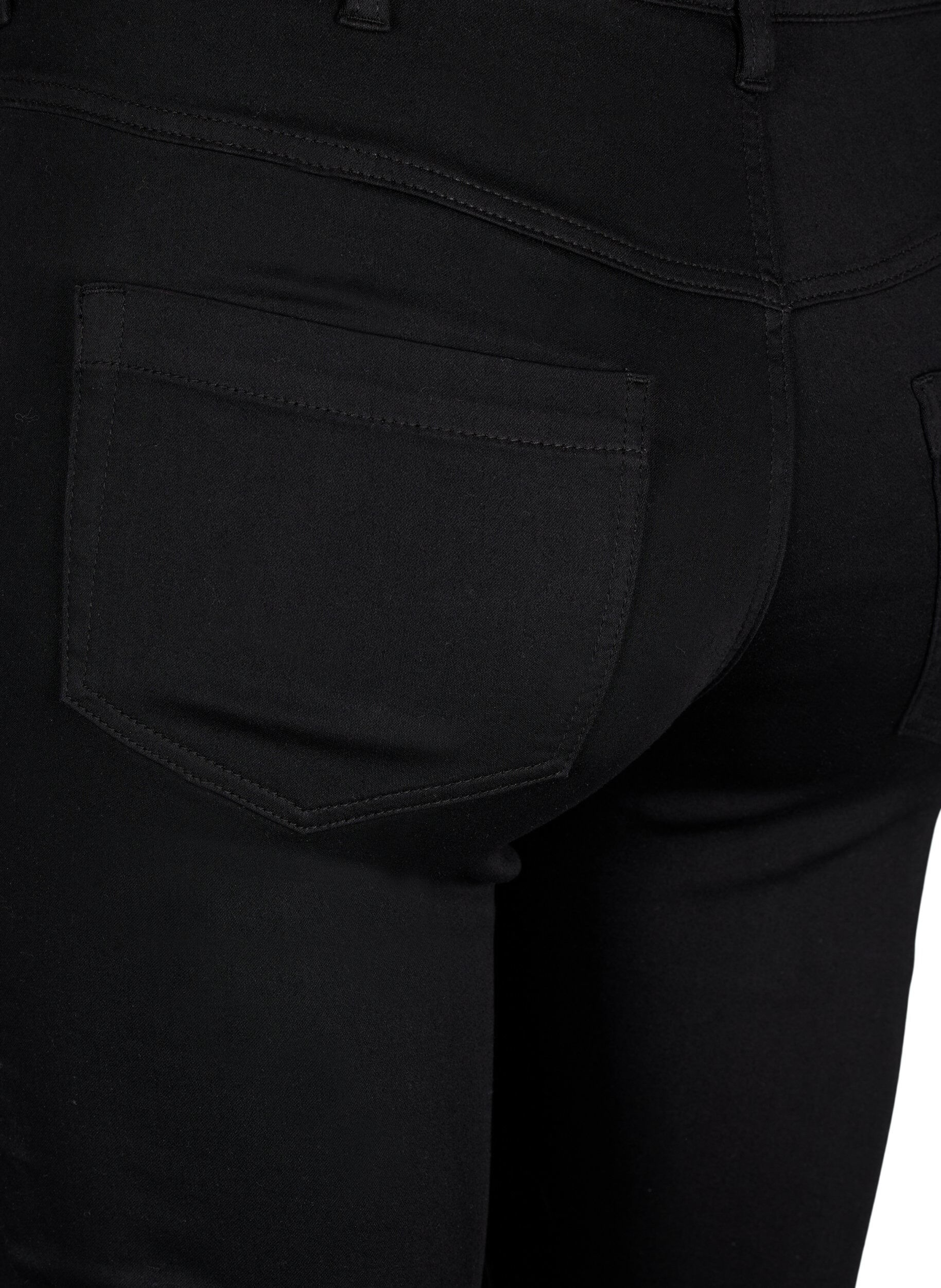 Zizzi Super slim Amy jeans med broderidetalje, Black, Packshot image number 3