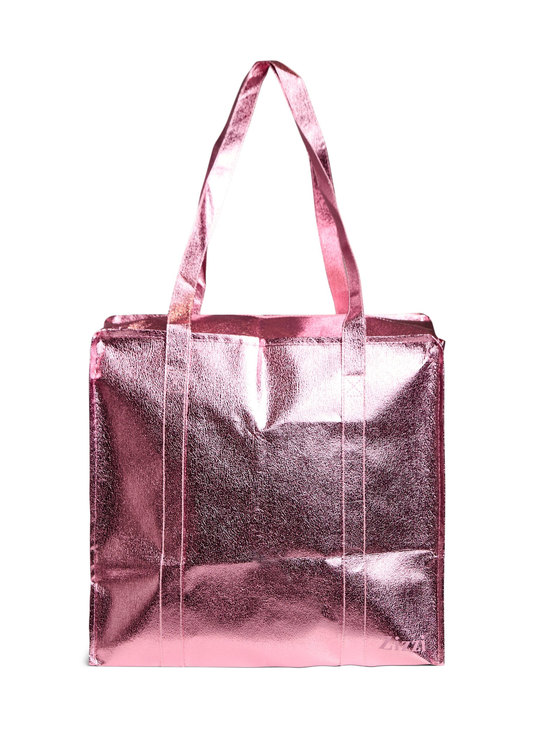 ZizziShoppingbag med lynl&aring;s, Lyser&oslash;d, Packshot image number 0