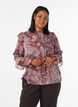 Bluse med paisleyprint og fl&aelig;sedetaljer, Lilla, Model image number 0