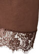 T-shirt med asymmetrisk blondekant, Brun, Packshot image number 3