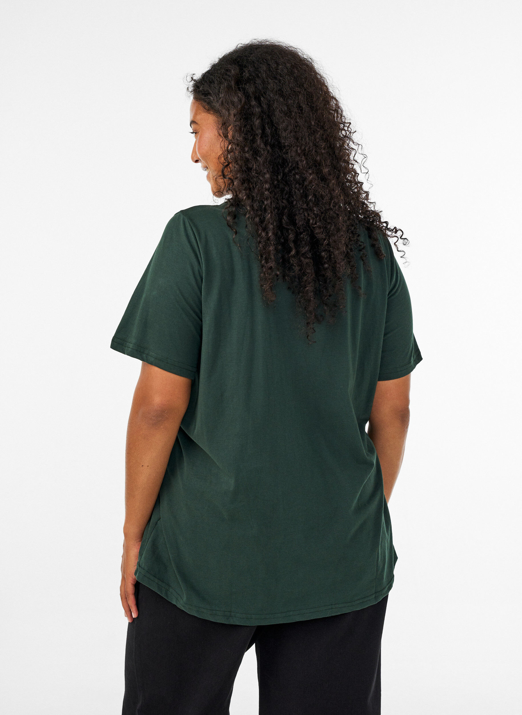 ZizziT-shirt med motiv, Gr&oslash;n, Model image number 2