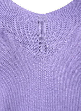 Viskose strikbluse med v-hals, Lavender, Packshot image number 2