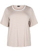 T-shirt med TENCEL™ Lyocell og striber, Beige, Packshot image number 0