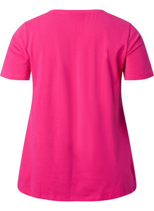 Ensfarvet basis t-shirt i bomuld, Beetroot Purple, Packshot image number 1