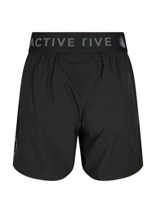 Trænings shorts med baglomme, Black, Packshot image number 1
