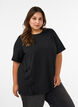 T-shirt med slids og dekorative knudelukninger , Sort, Model image number 0