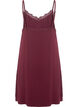 Natkjole med blondekant i viskose, Rød, Packshot image number 1