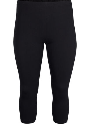 FLASH - 2-pak 3/4 leggings i bomuld, Black / Black, Packshot image number 2