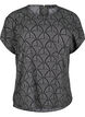 Kortærmet bluse med print, Black Grey Graphic , Packshot image number 0